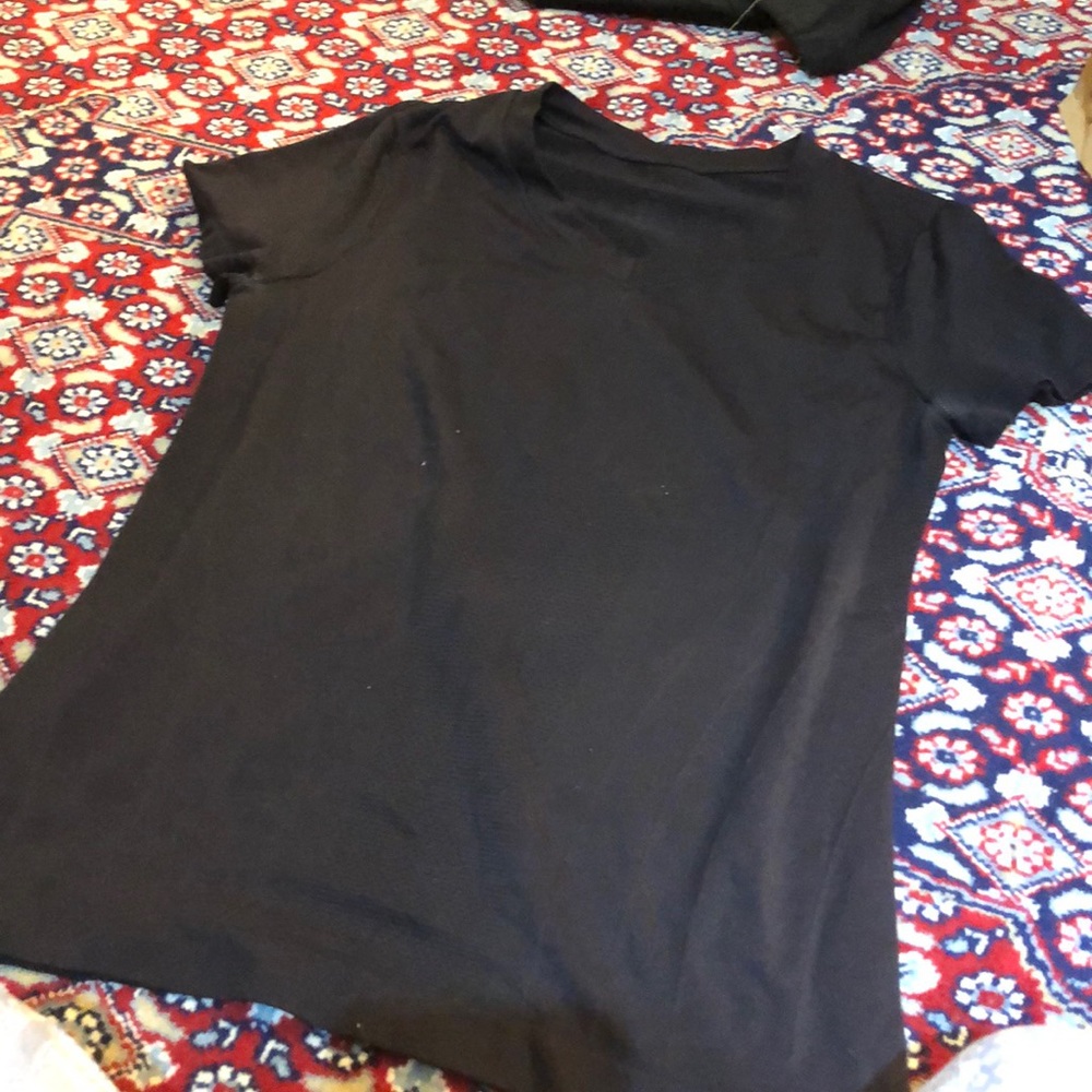 Champion black tee shirt gym workout athlete